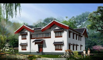 中式住宅建筑效果平面图